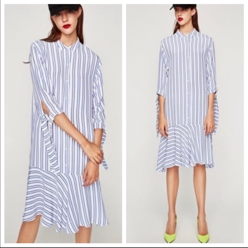 Zara Striped Button Down Dress